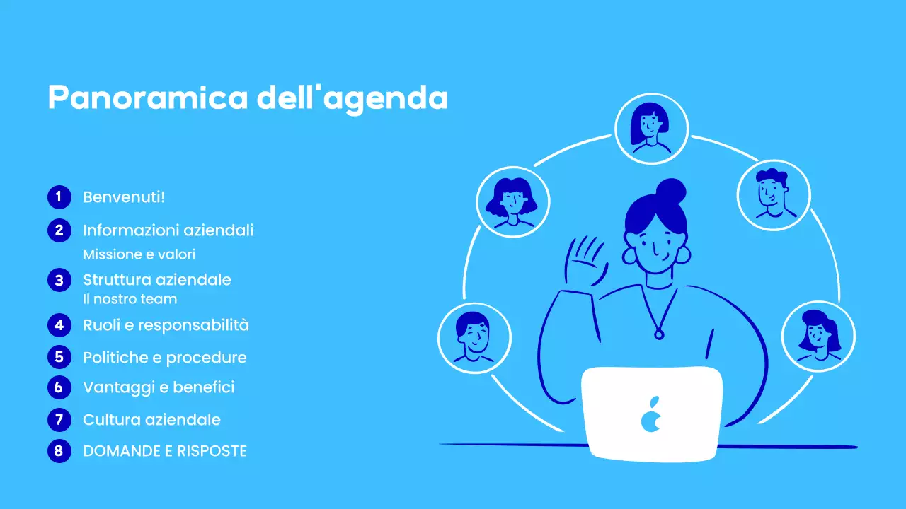 presentazione di onboarding dei dipendenti blu moderno
