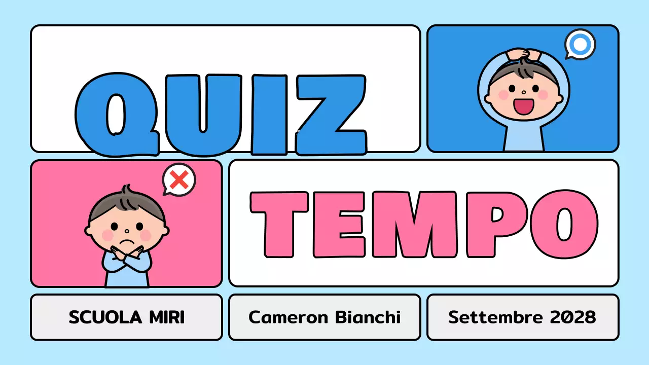 annuncio quiz fumetto blu