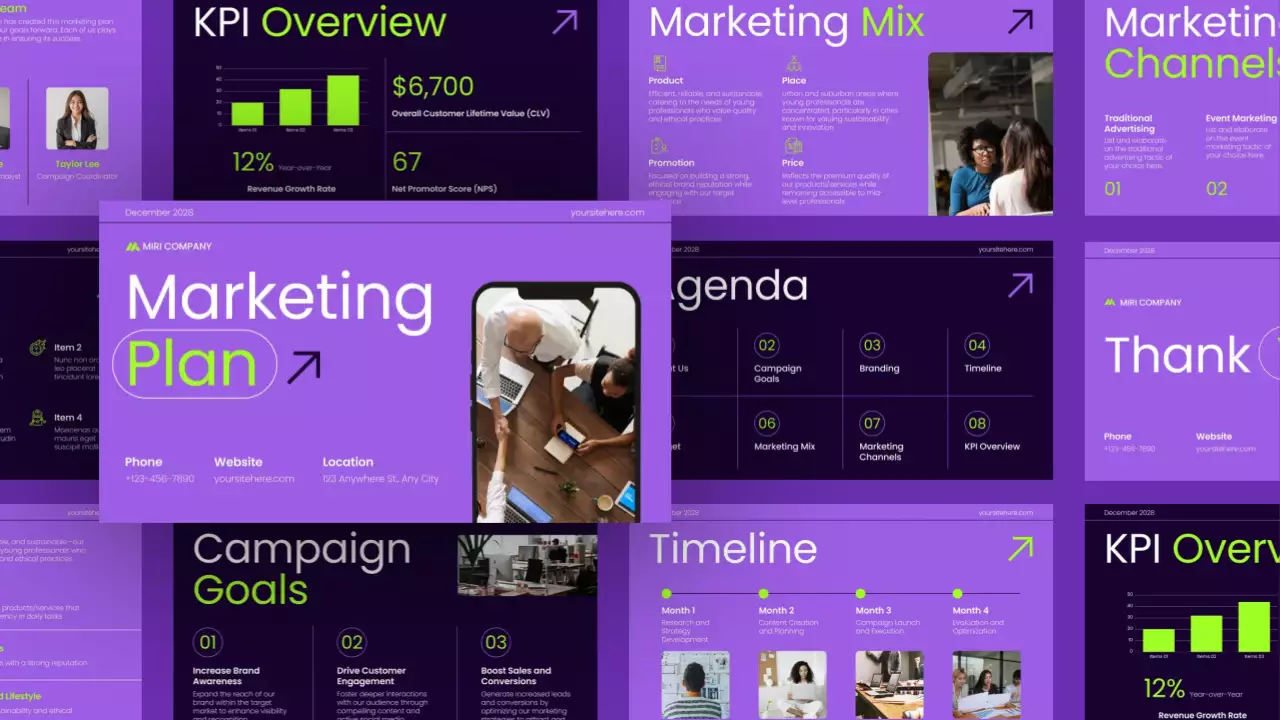 Purple Modern Marketing Plan Presentation