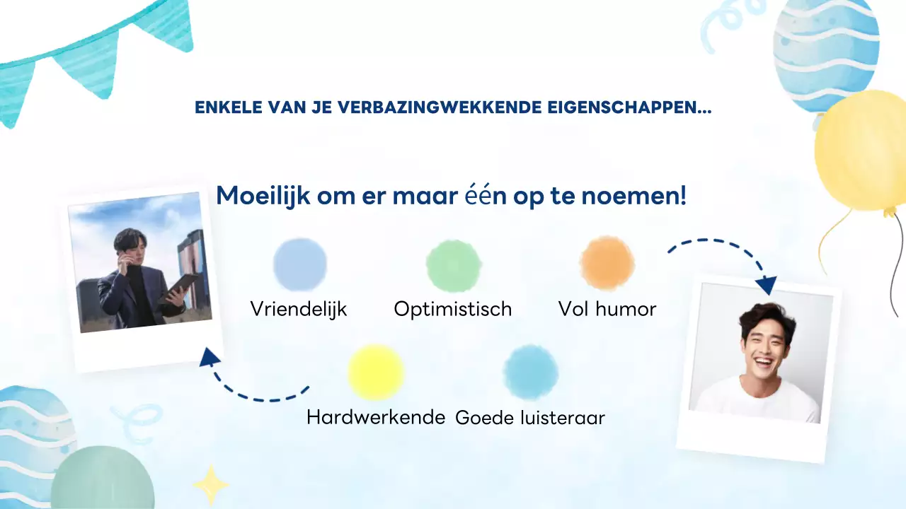 Blauwe moderne en vrolijke verjaardagskaart