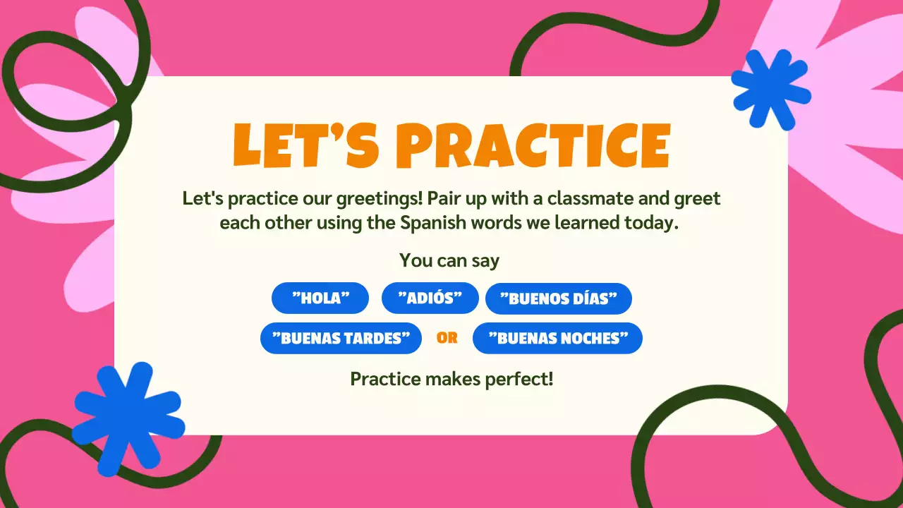 Pink Trendy Spanish Course Guide Presentation