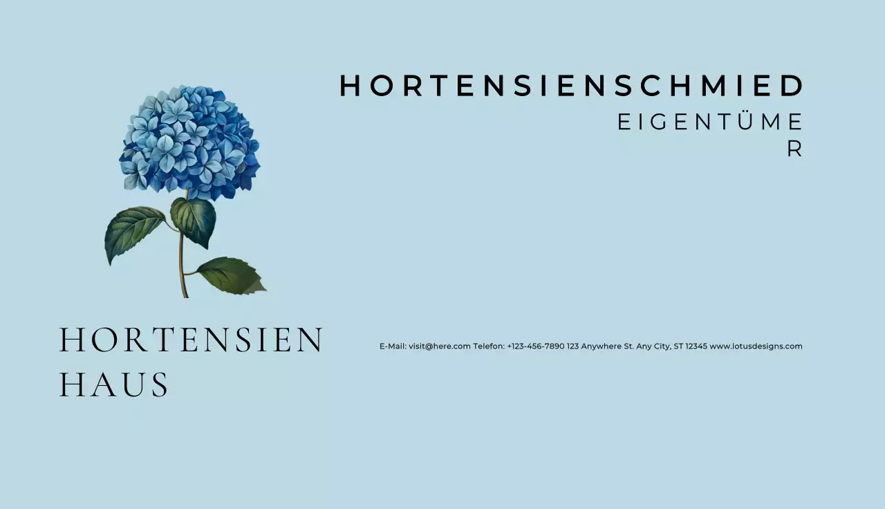 Blaue elegante Visitenkarte