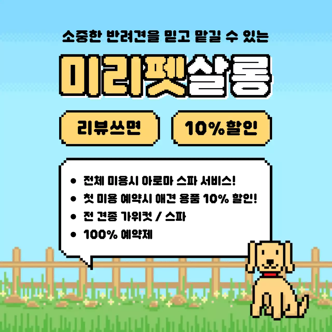 하늘색 레트로 애완동물 광고