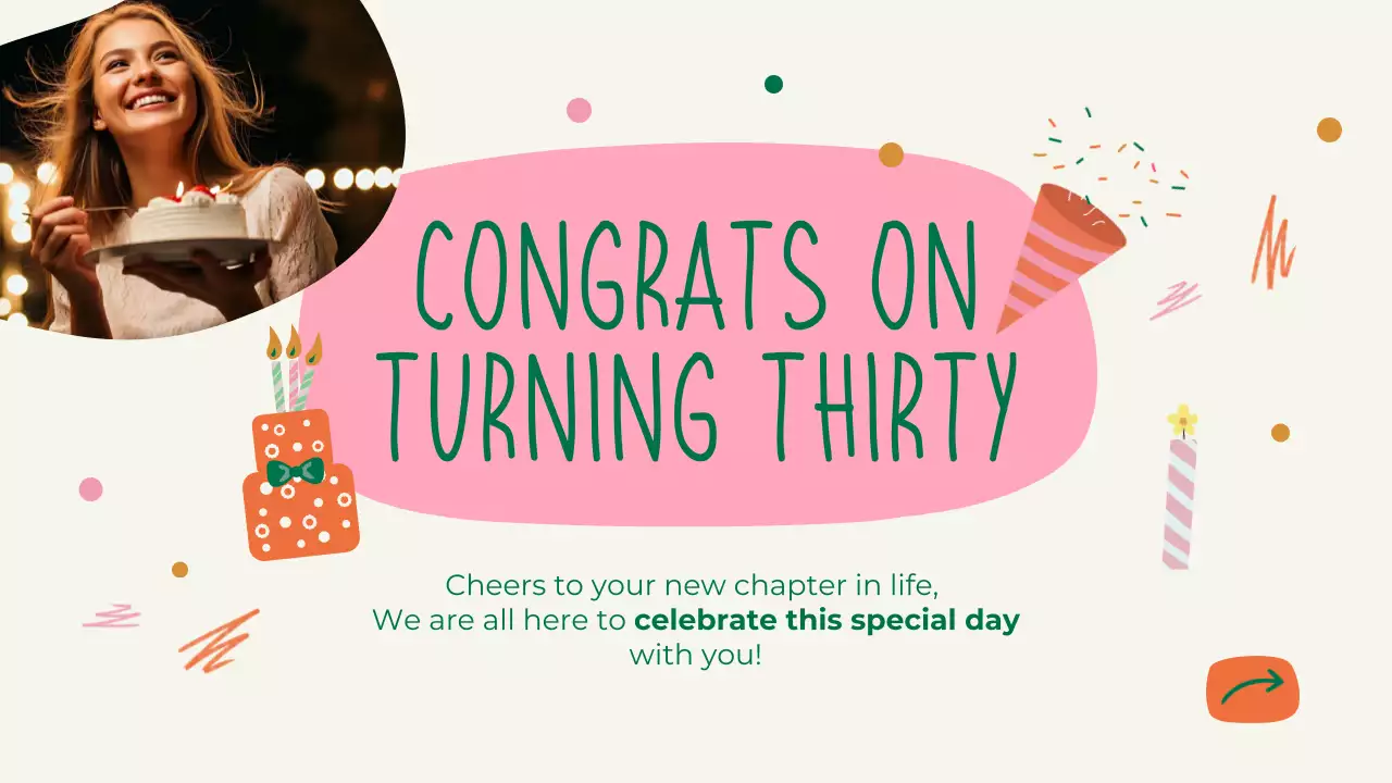 Green playful happy birthday presentation