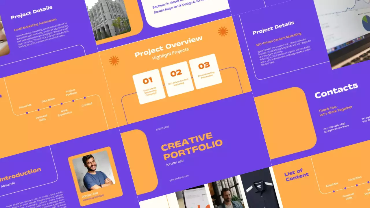 Purple Modern Portfolio Document Presentation