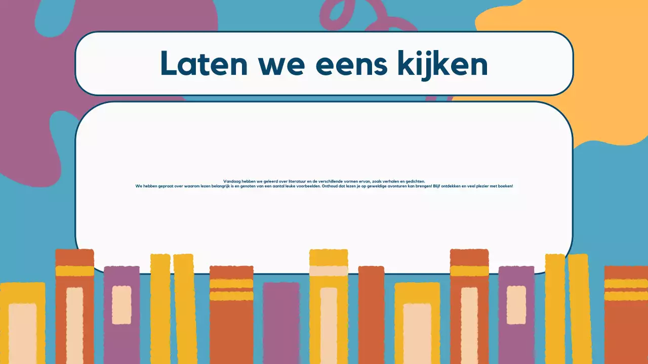 Kleurrijke Illustratie Literatuur Lesmateriaal Presentatie