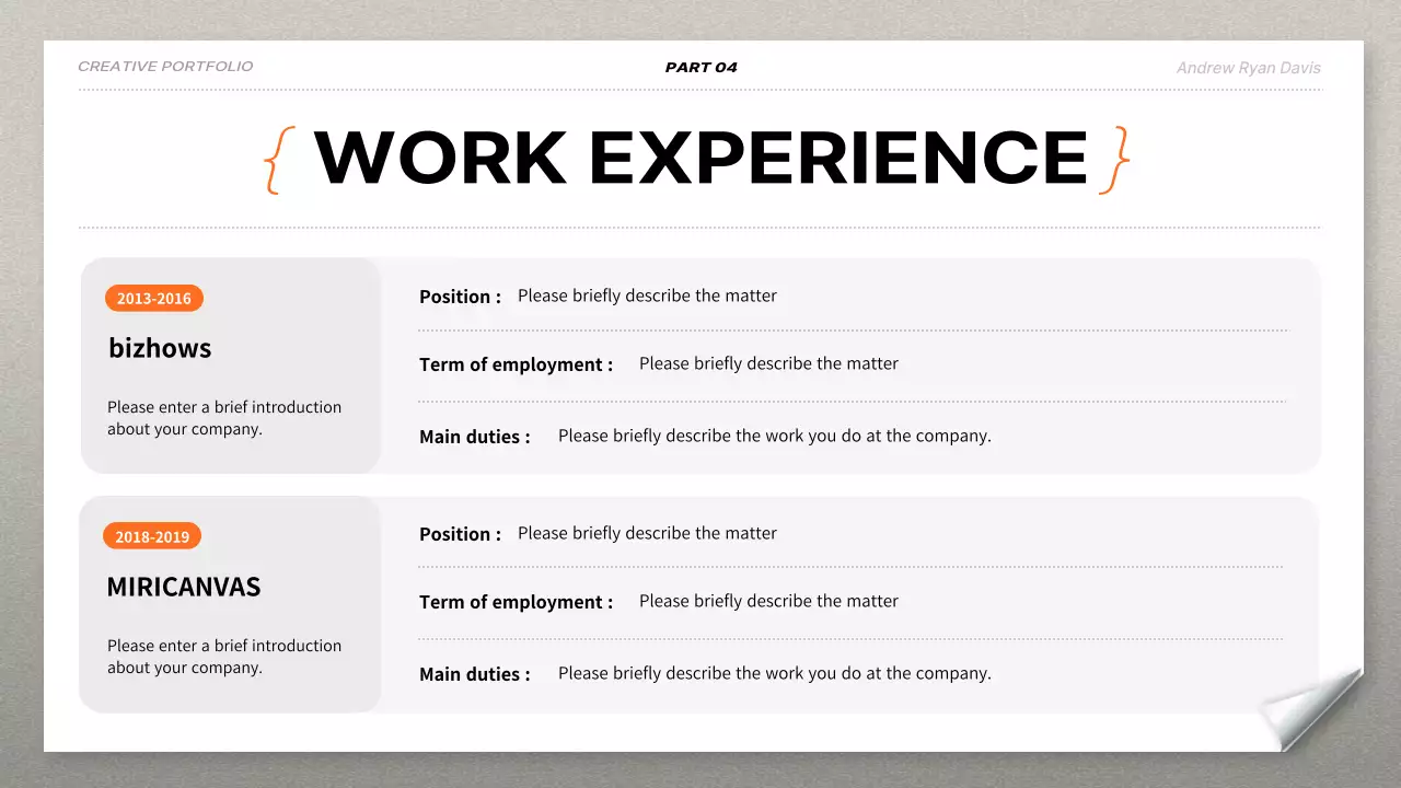 White Modern Portfolio Resume Presentation