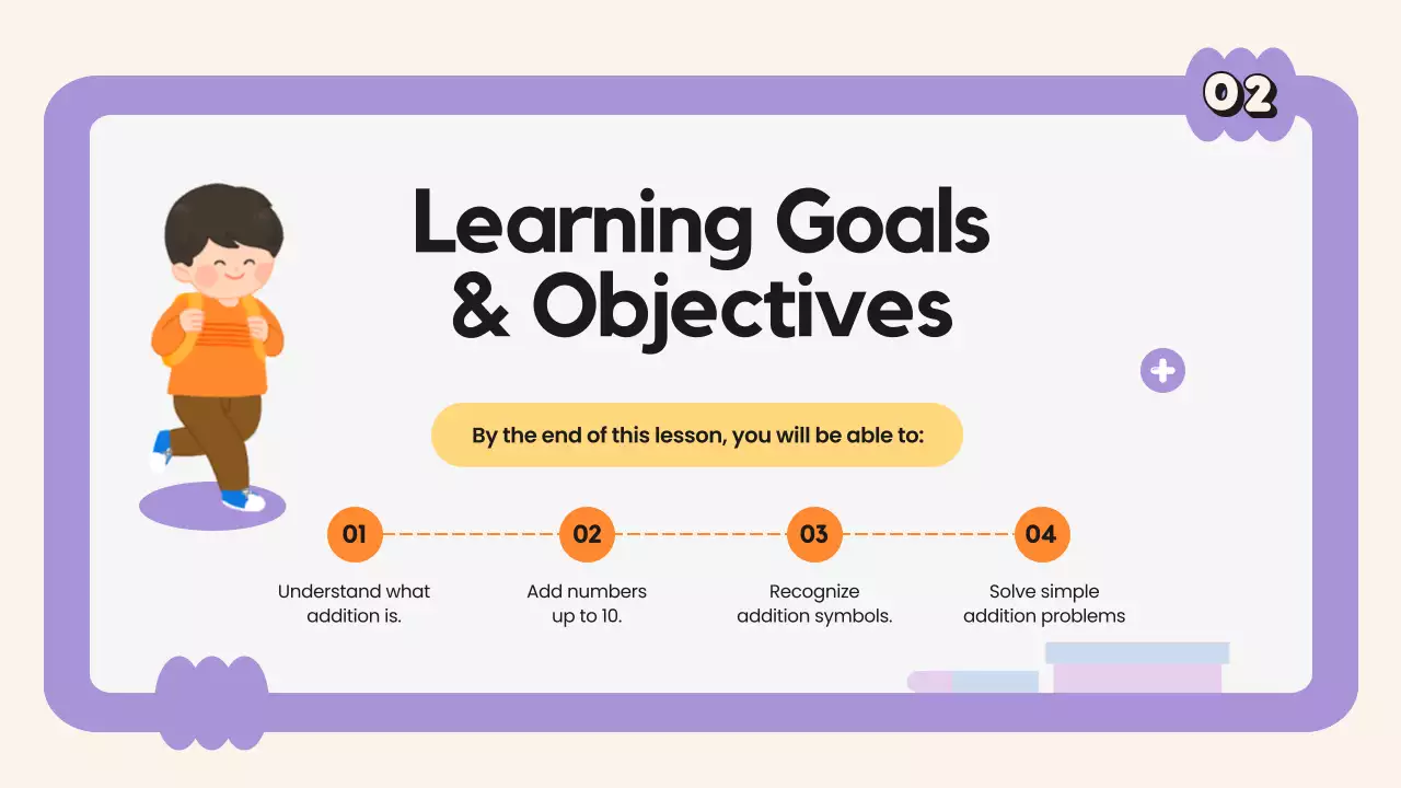 Apresentação do curso de matemática simples roxo