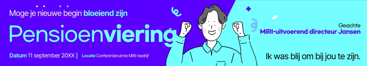 Promoot een nette pensioneringsviering in paars en marineblauw