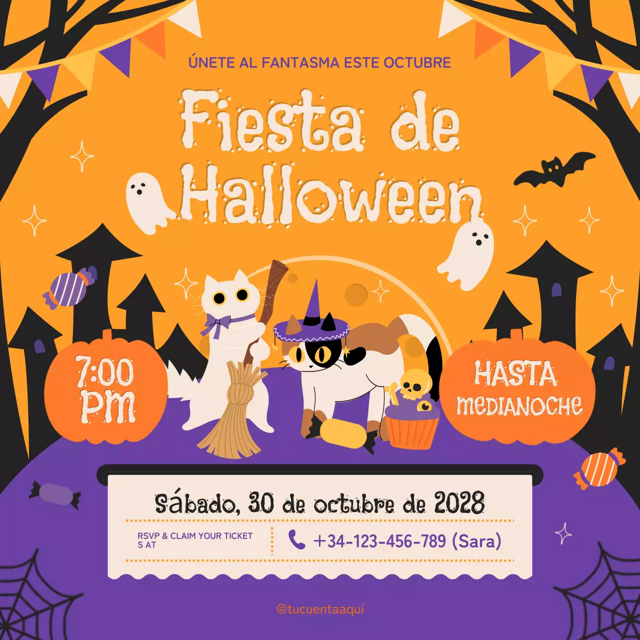 Fiesta de Halloween Infantil Retro Naranja