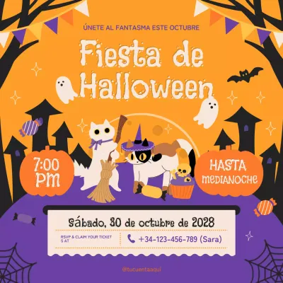 Fiesta de Halloween Infantil Retro Naranja