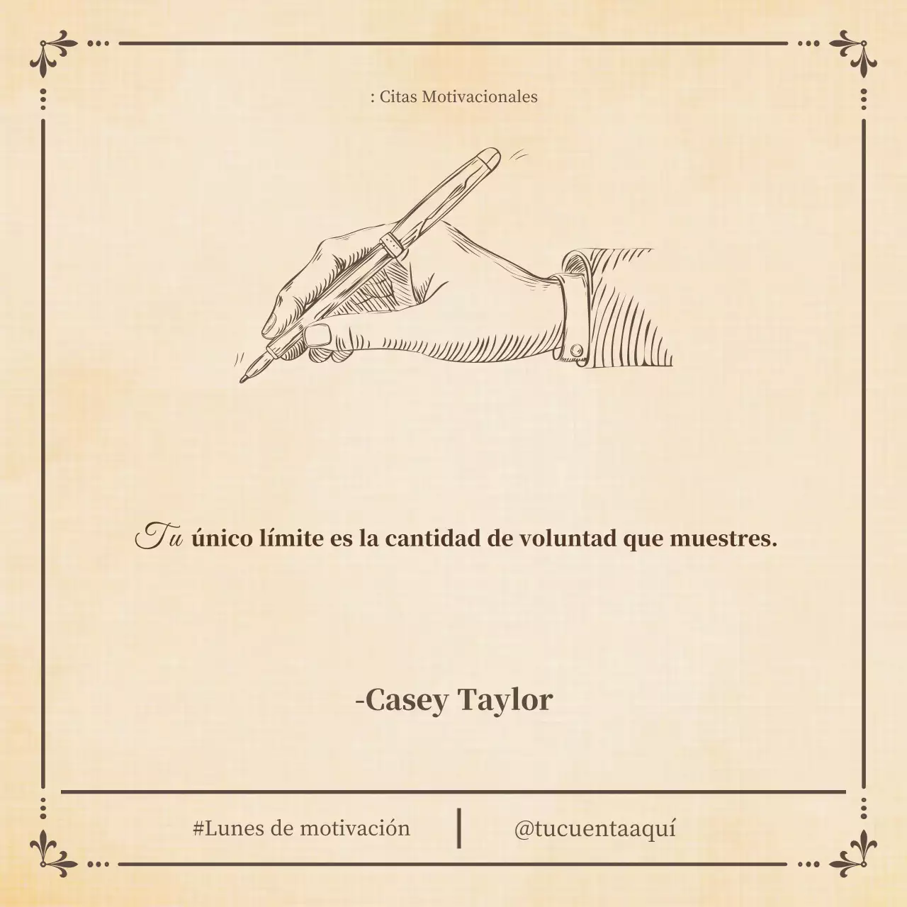 anuncio de motivación tradicional beige