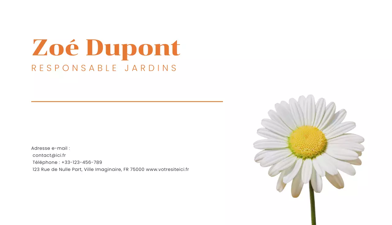 carte de visite minimale blanche