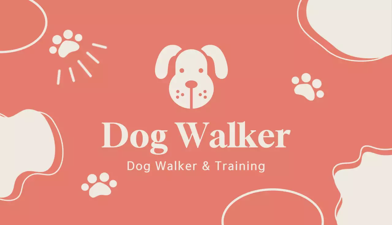 Beige Simple Dog Business Card