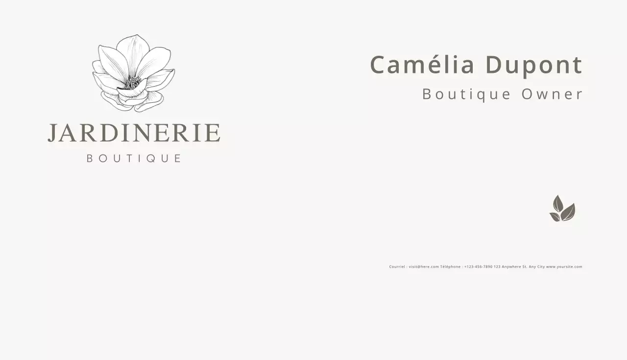 carte de visite minimaliste beige