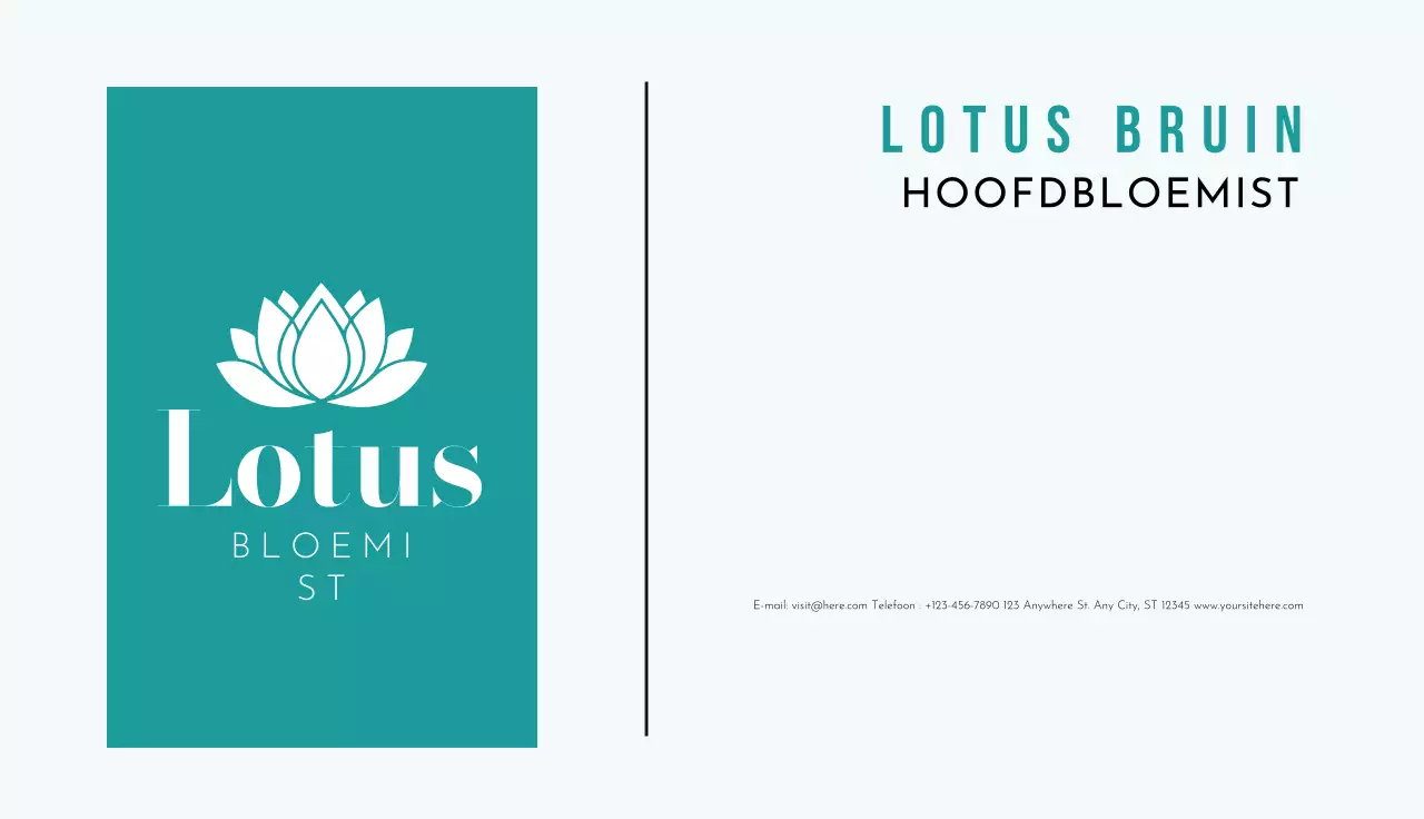 groen eenvoudig bloemist visitekaartje