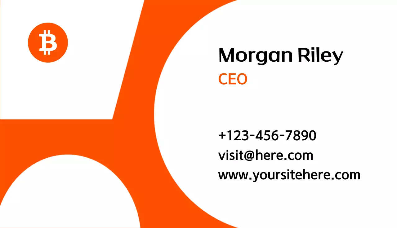 Orange Modern Bitcoin Business Card