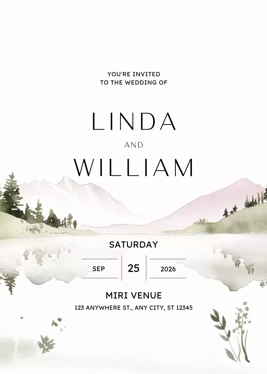 White Elegant Wedding Invitation