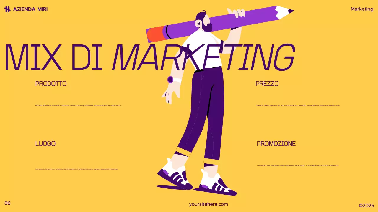 piano di marketing giallo moderno