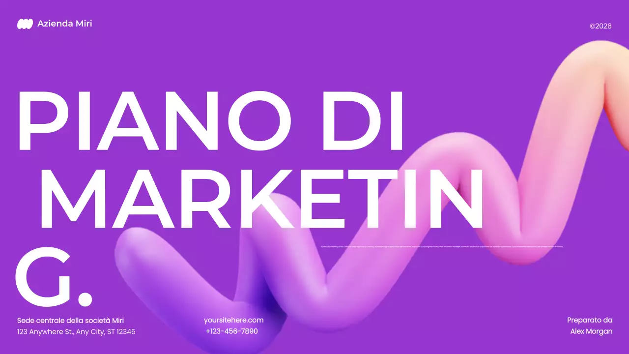 piano di marketing 3d moderno e audace