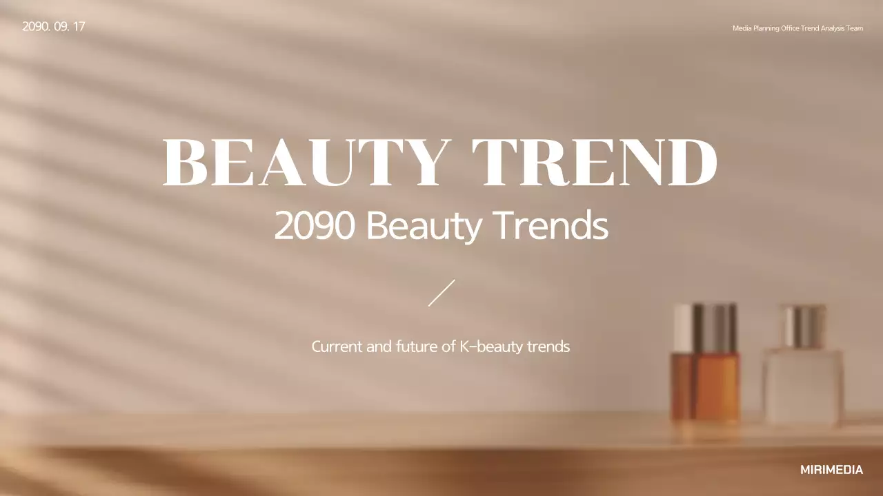 Bài thuyết trình về báo cáo xu hướng làm đẹp hiện đại màu be