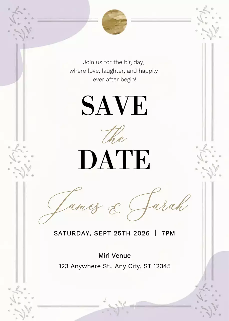 Thiệp cưới thanh lịch màu be