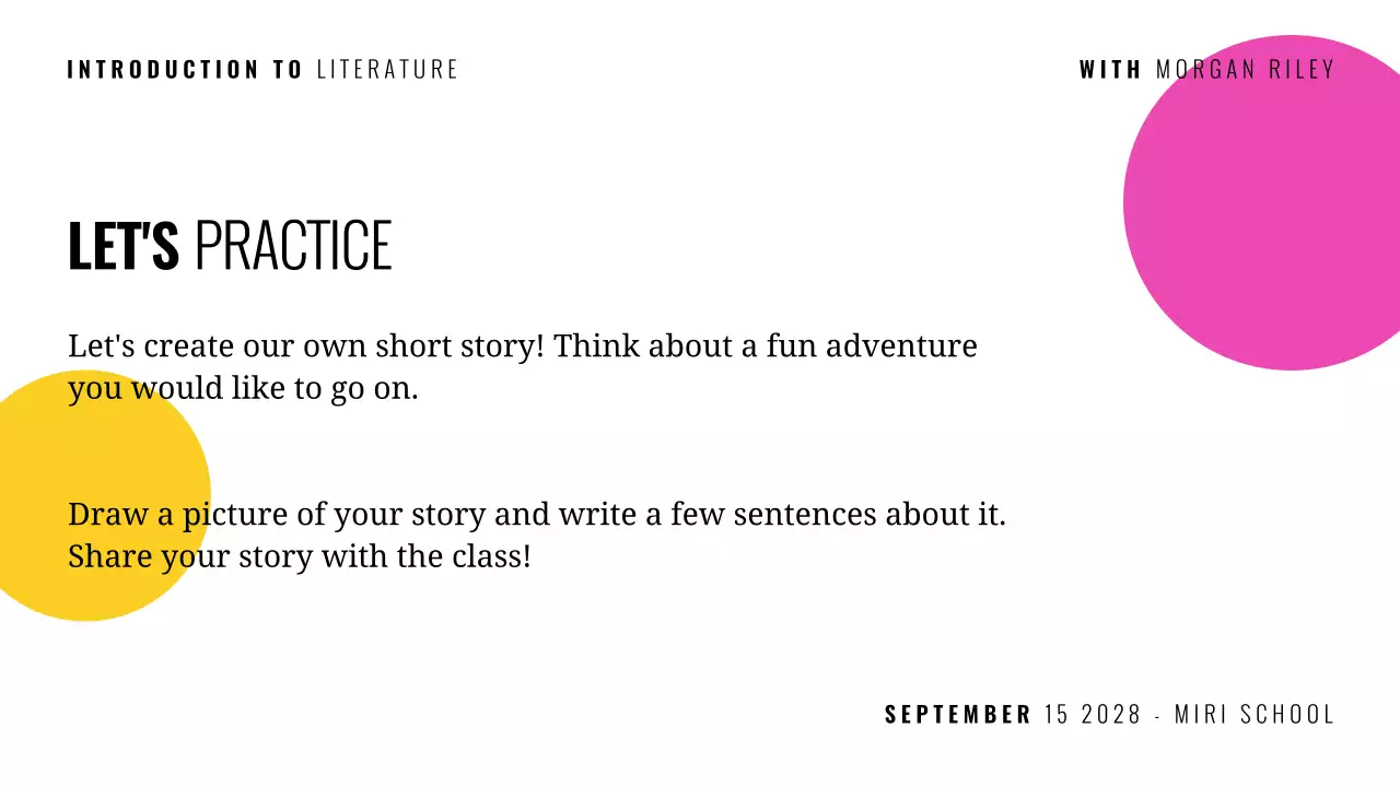 Multicolor modern literature course presentation