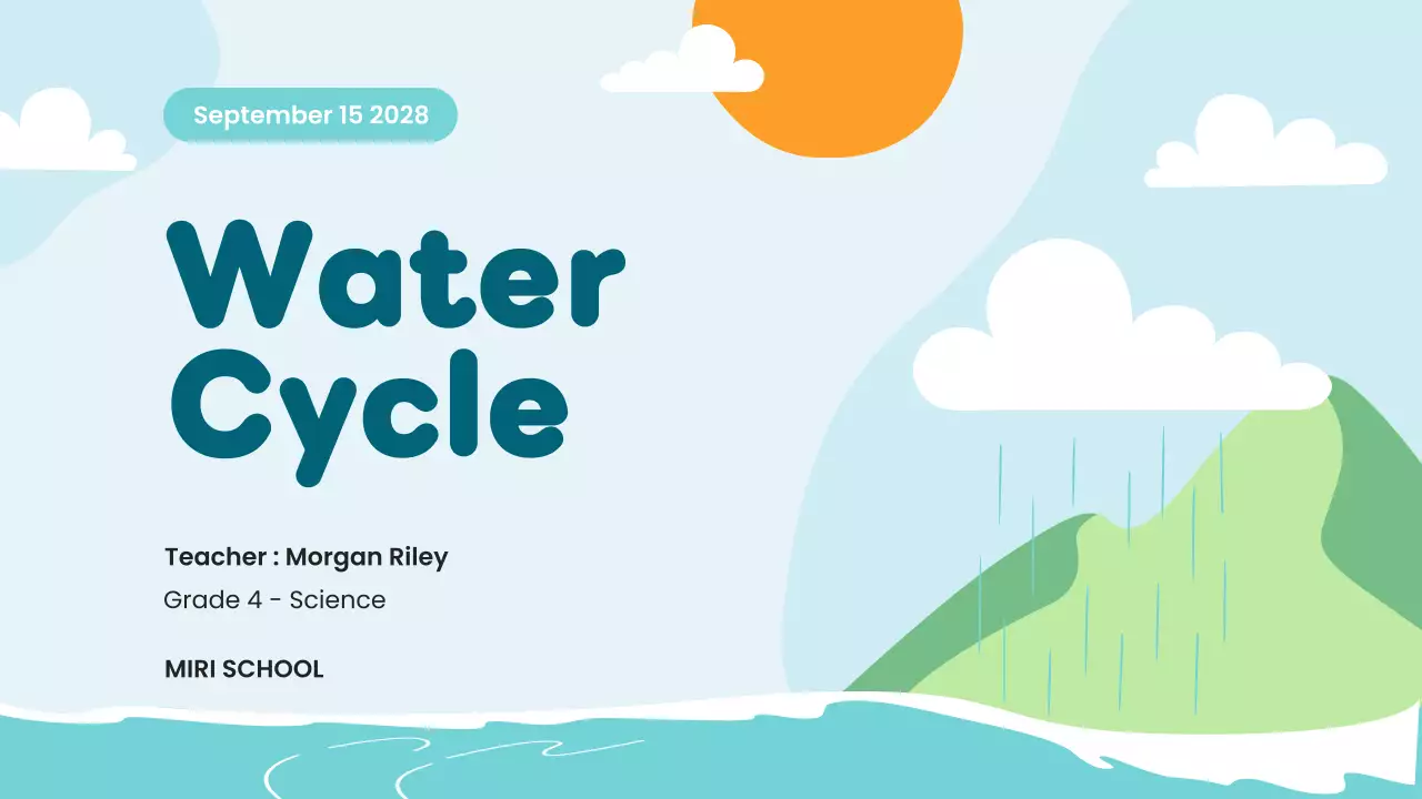 Blue Simple Water Cycle Class Presentation