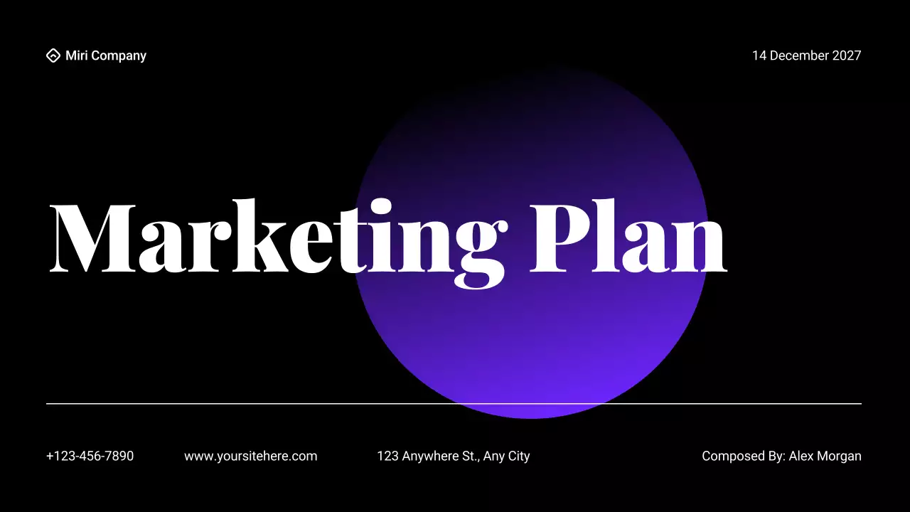 Purple Modern Marketing Plan Document Presentation