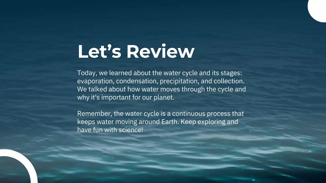 Blue Modern Water Lesson Presentation