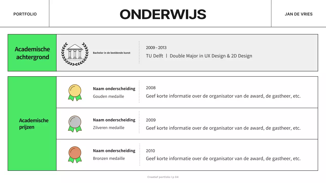 zwart modern creatief portfolio