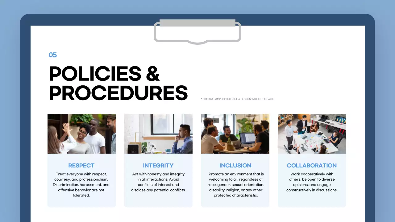 Blue Modern Employee Guide Presentation