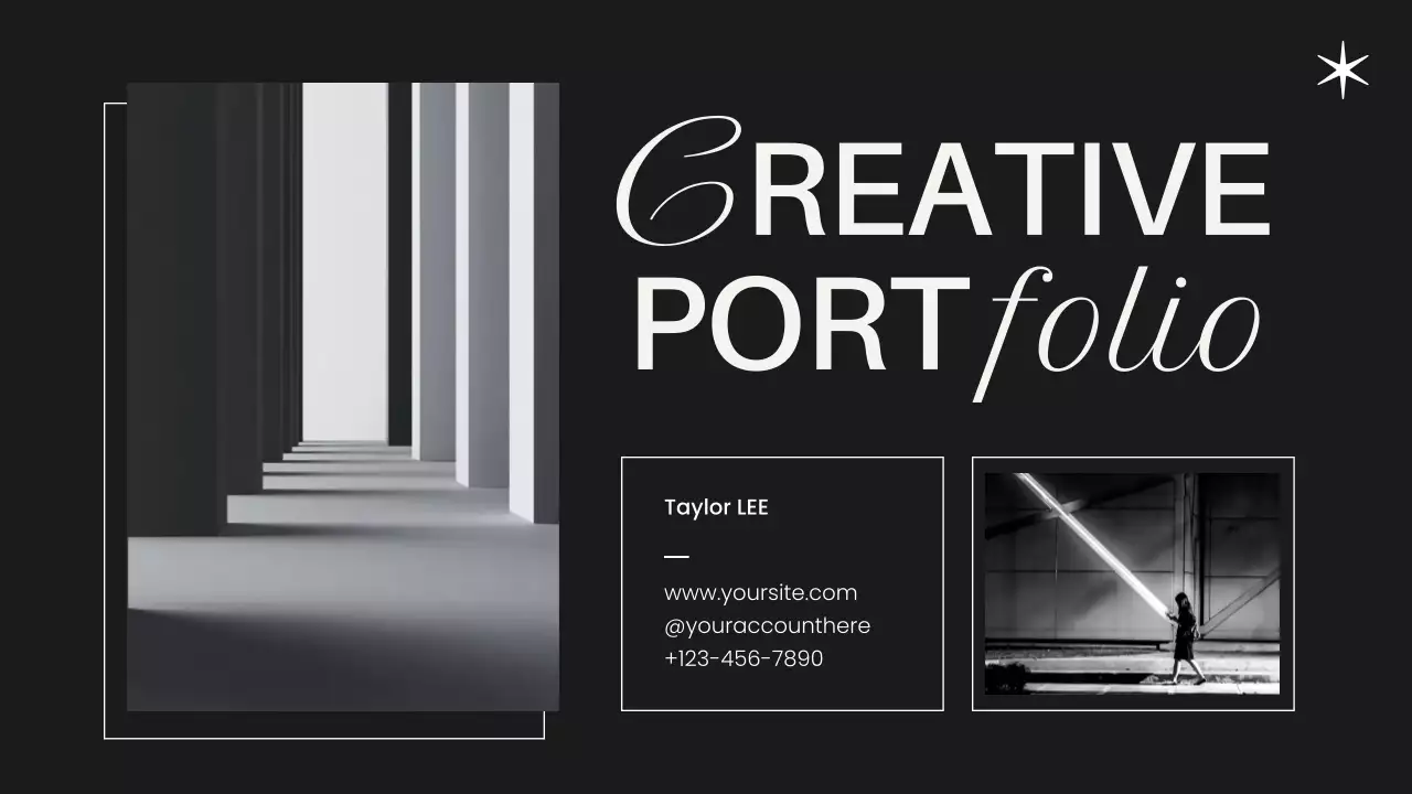 Black Minimal Portfolio Design Presentation