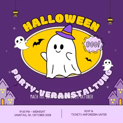 lila trendy Halloween Einladung