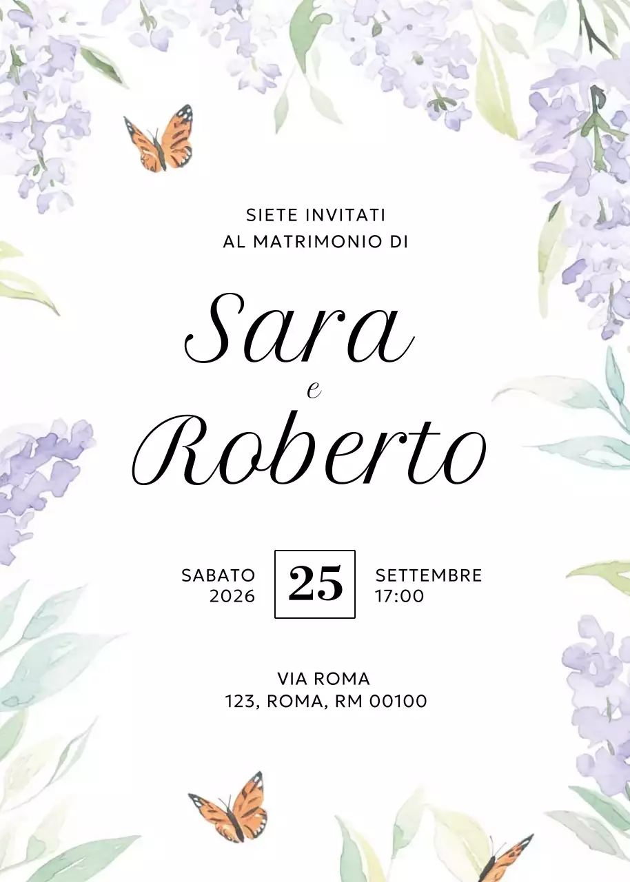 invito di nozze elegante bianco