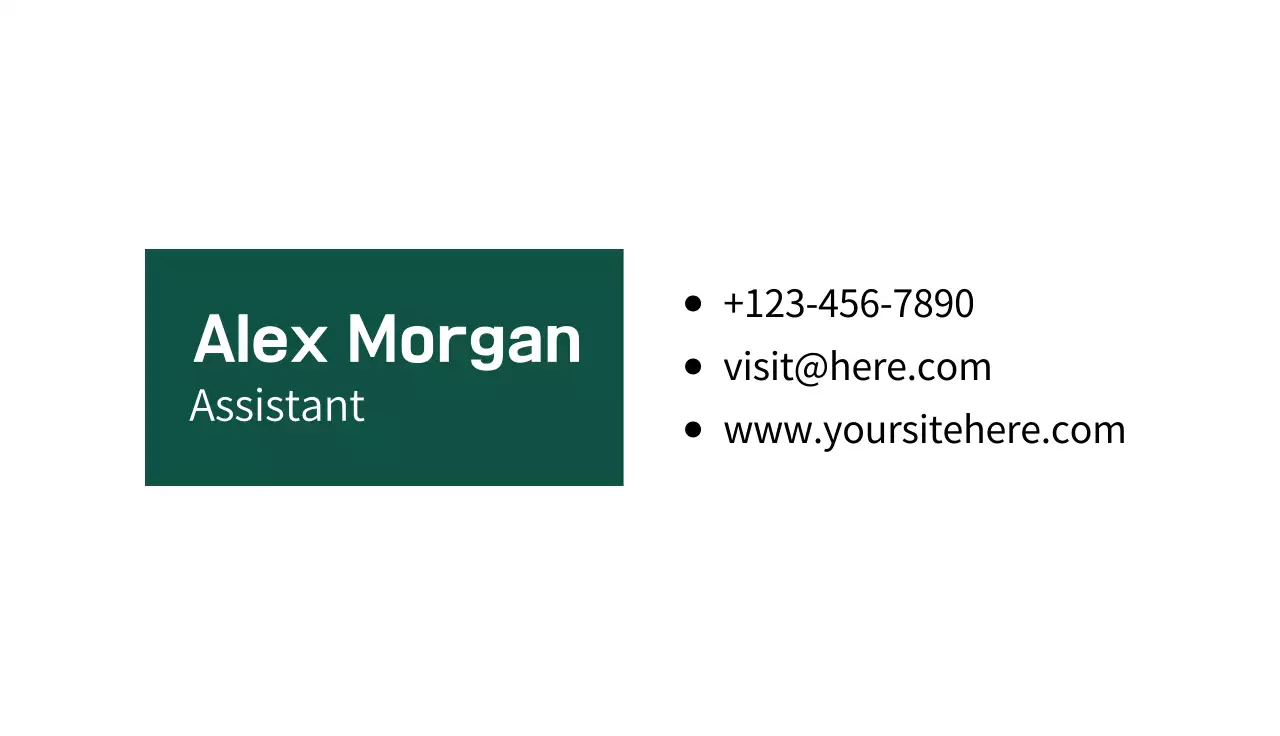 Green Simple Business Card