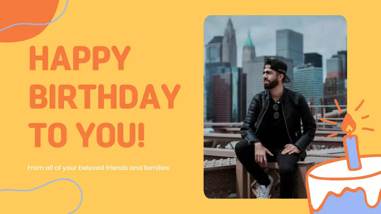 Yellow Simple Birthday Card Presentation