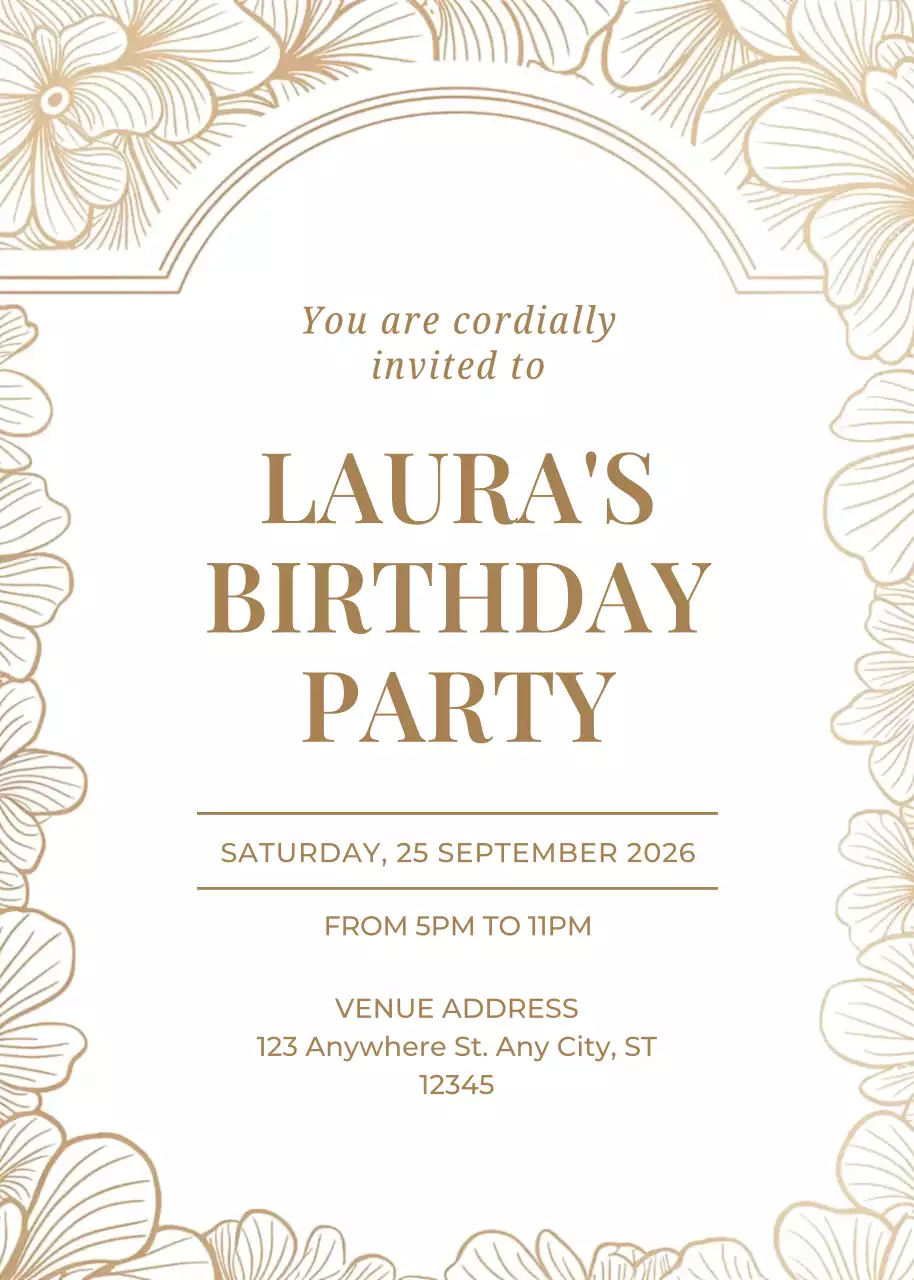 undangan ulang tahun emas yang elegan
