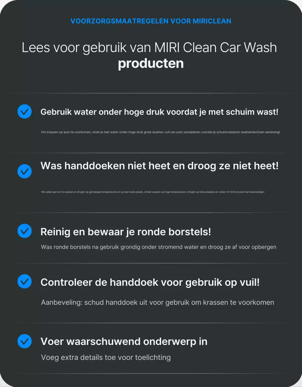 Promoot zwarte moderne autowasproducten