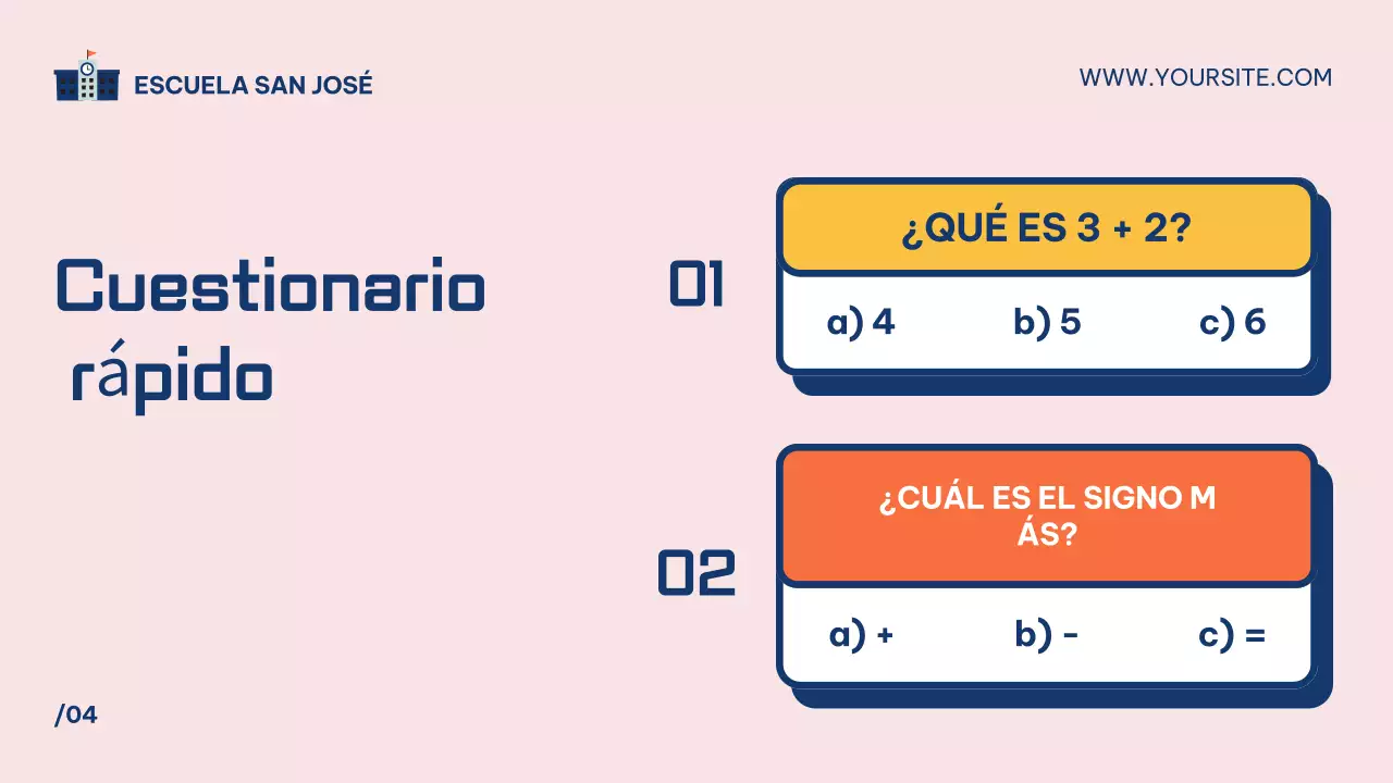 blue simple math class guide presentation