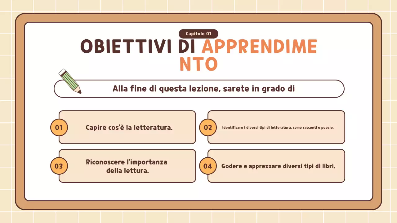 corso di letteratura semplice arancione