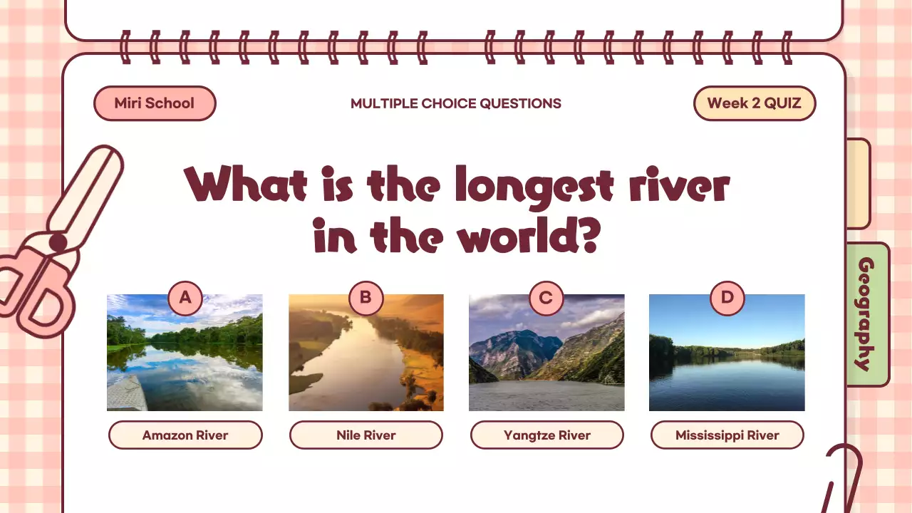 Pink Cartoon Quiz Announcement Presentation