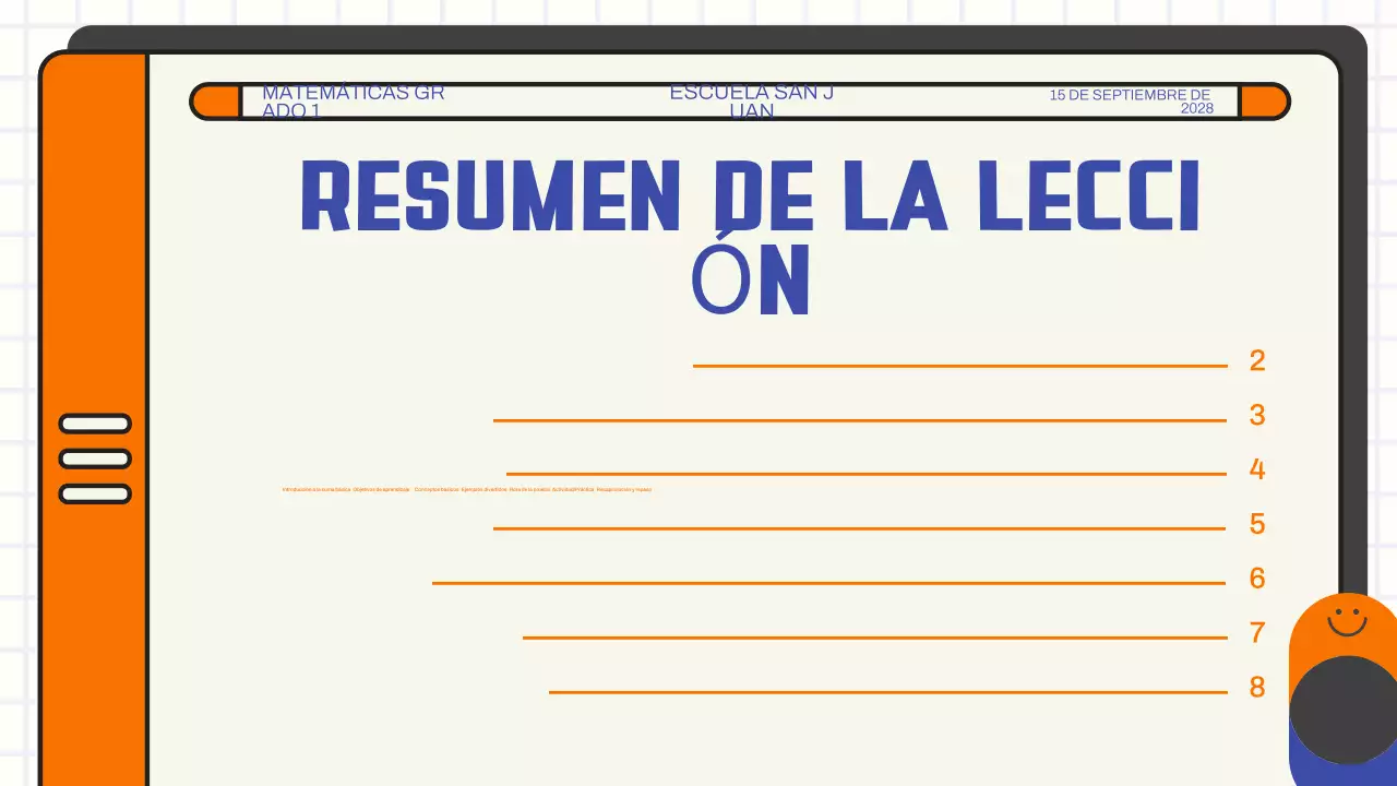 Presentación de la clase de matemáticas de suma básica