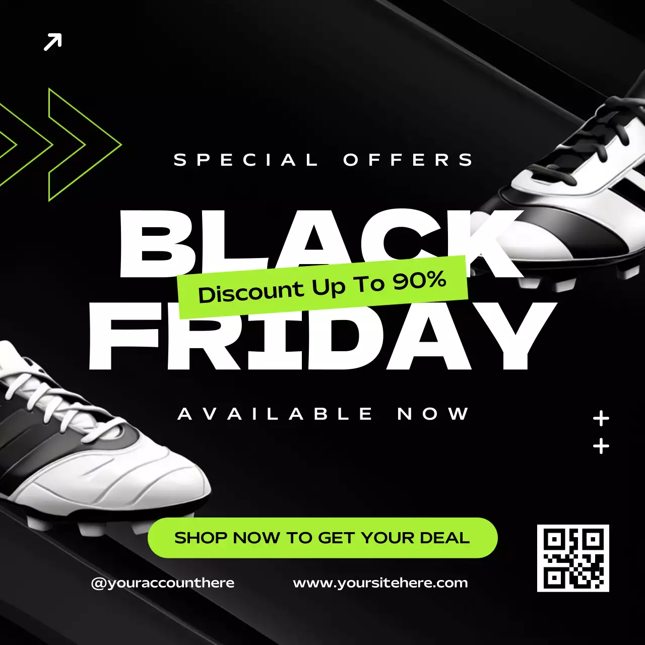 Black Modern Black Friday Promotion Social Media Post