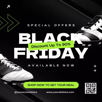 Black Modern Black Friday Promotion Social Media Post