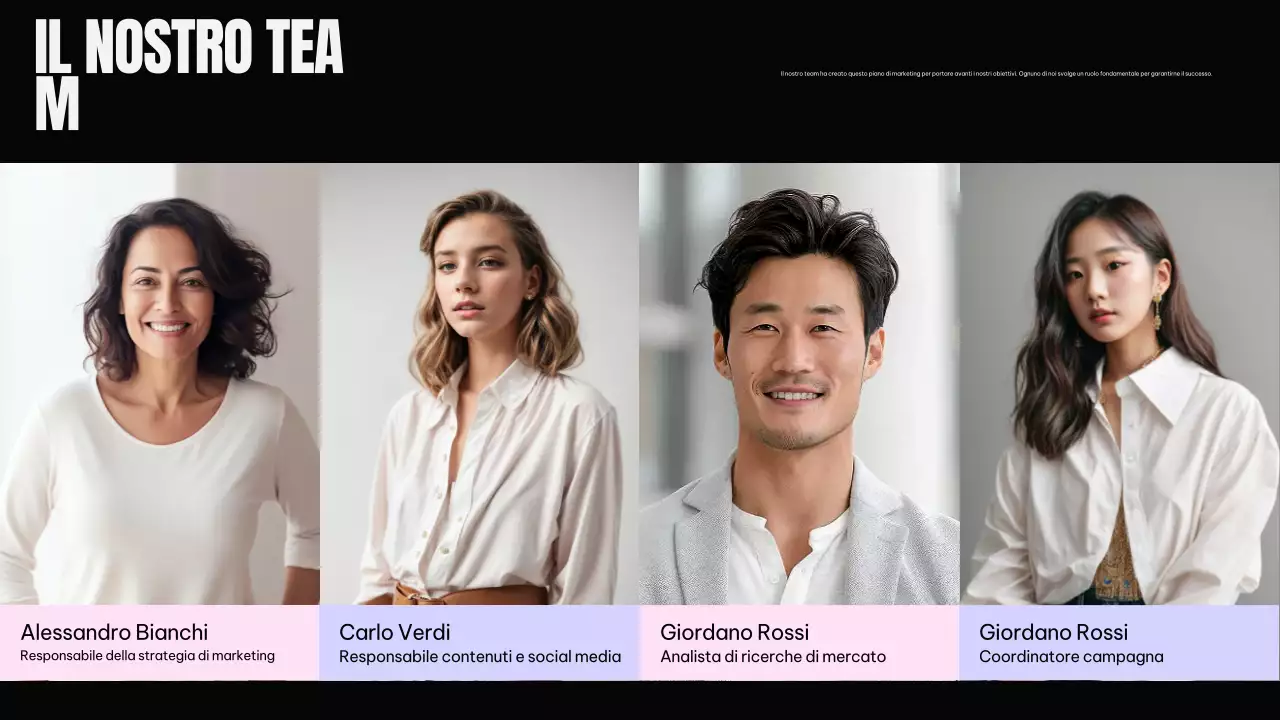 Piano di marketing nero moderno