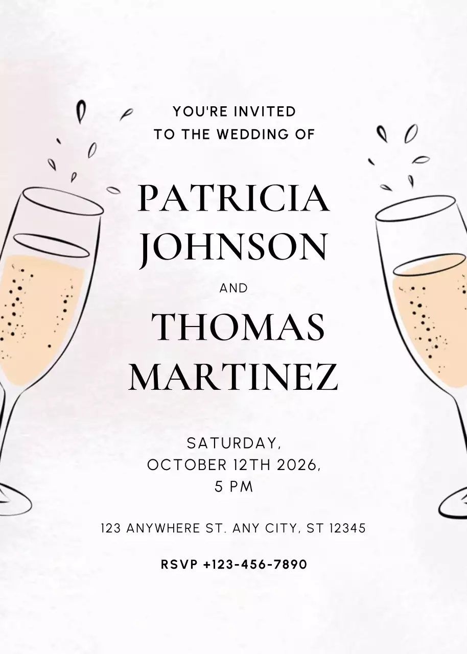 lời mời đám cưới thanh lịch màu be