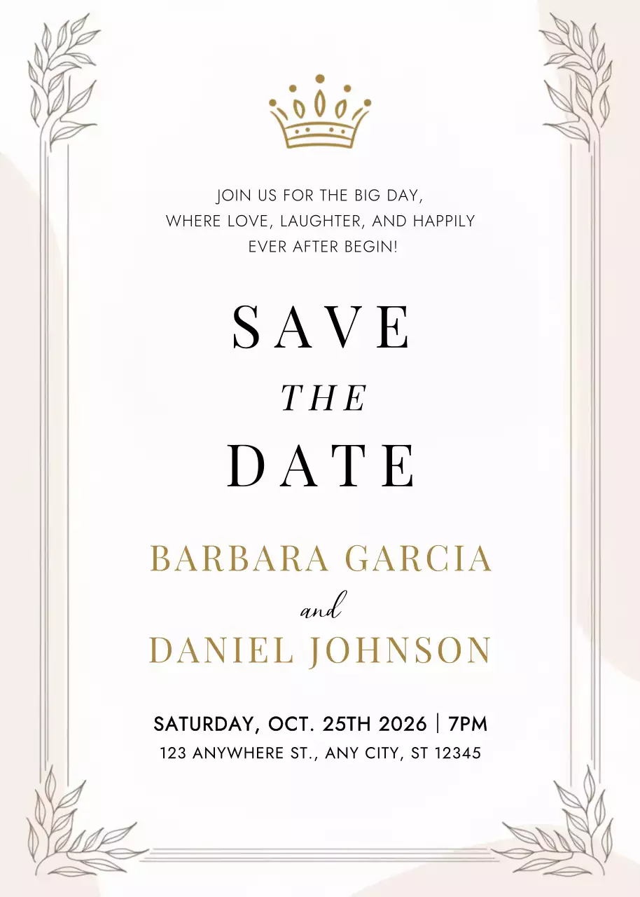 Undangan Pernikahan Elegan Warna Krem