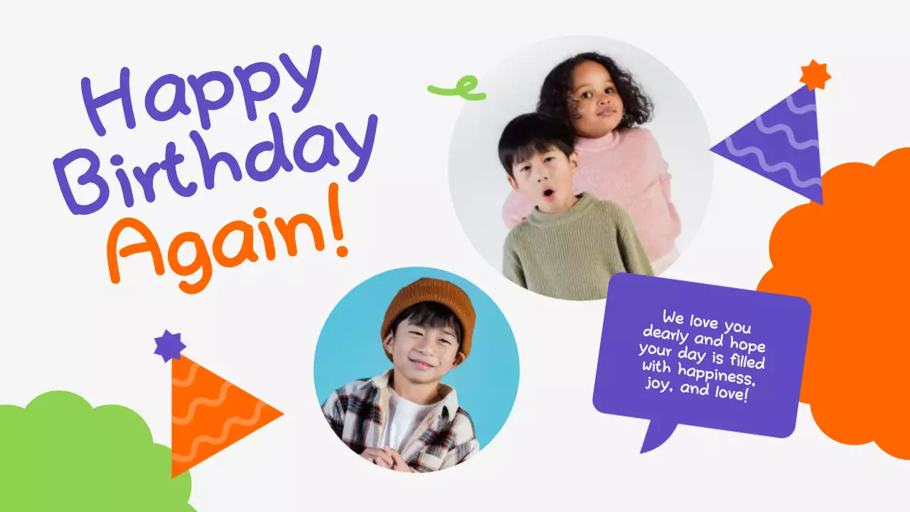 Orange Playful Birthday Card Presentation