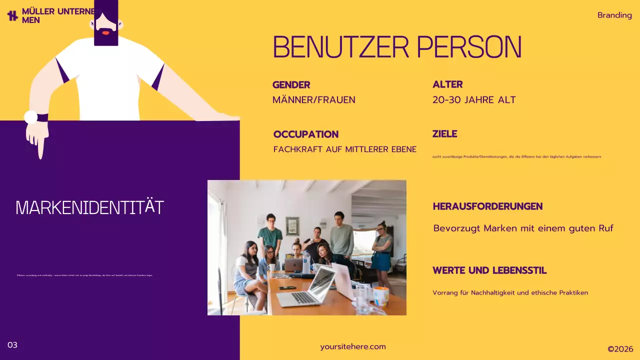 gelber moderner Marketingplan